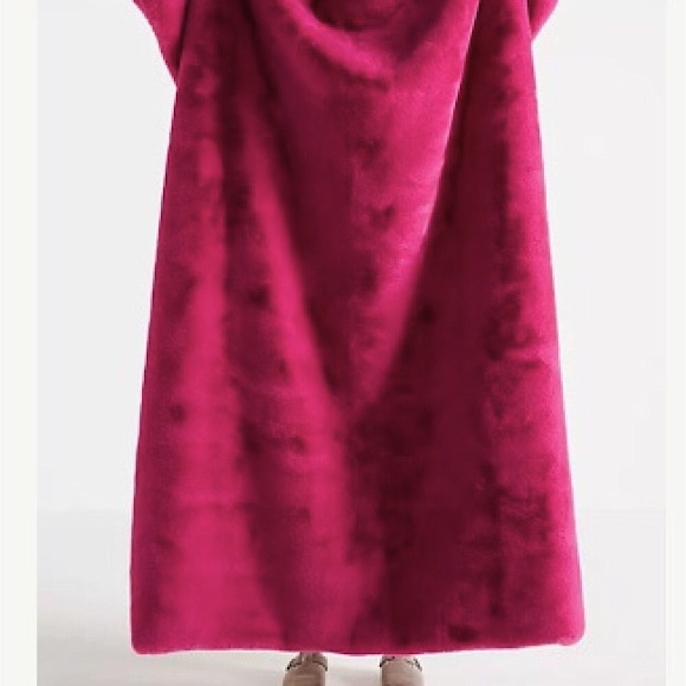Anthropologie Faux Fur Blanket Luxe New With Tag